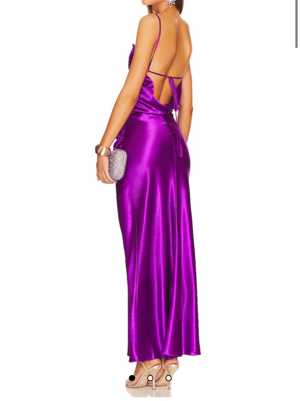 Superdown Lanthea Satin Cowl-Back Maxi Dress